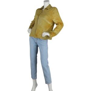 Nicola Berti Made in Italy Moto Rust Distressed Tan Suede Leather jacket